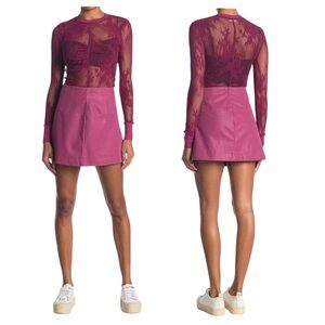 Free People New Line A Mini Skirt Womens Days in The Sun Suede Skirt Size 8 NWT